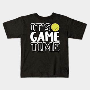 "It's Game Time", Tennis White Kids T-Shirt